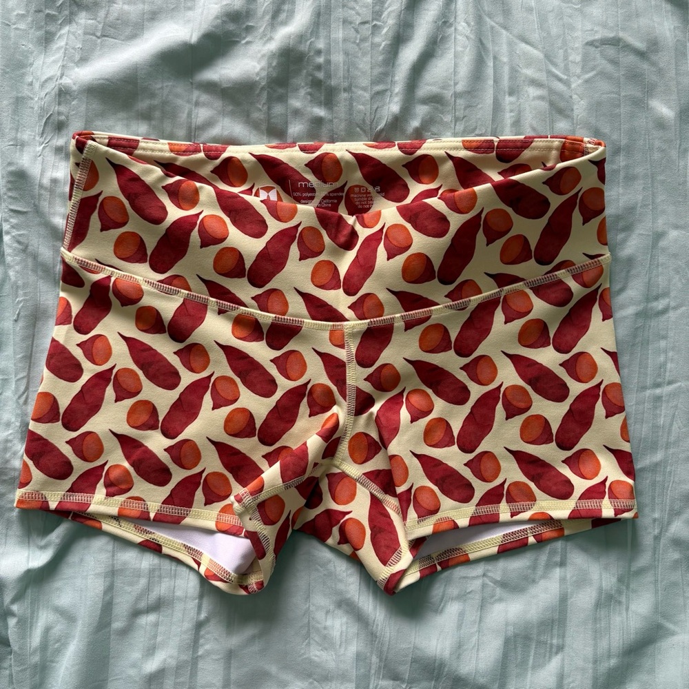 Sweet potato print booty shorts